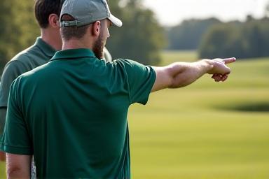 Maestro di golf che fornisce consigli tecnici